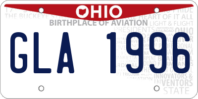 OH license plate GLA1996