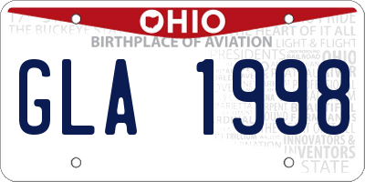 OH license plate GLA1998