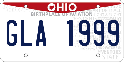 OH license plate GLA1999