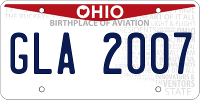 OH license plate GLA2007