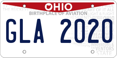 OH license plate GLA2020