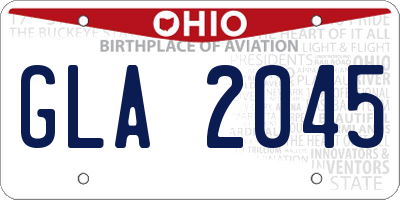 OH license plate GLA2045