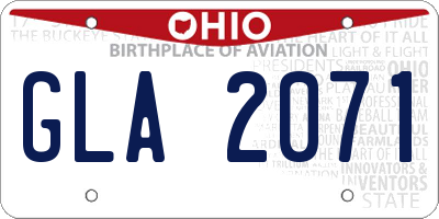 OH license plate GLA2071