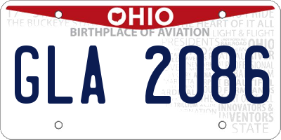 OH license plate GLA2086