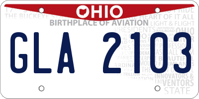 OH license plate GLA2103