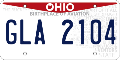 OH license plate GLA2104