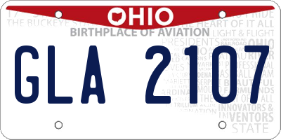 OH license plate GLA2107
