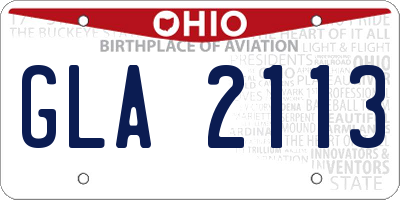 OH license plate GLA2113