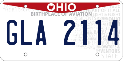 OH license plate GLA2114