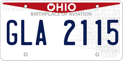 OH license plate GLA2115