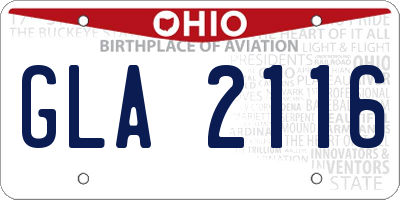 OH license plate GLA2116