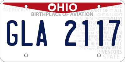 OH license plate GLA2117
