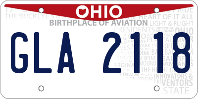 OH license plate GLA2118