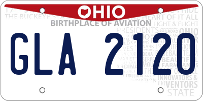 OH license plate GLA2120