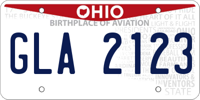 OH license plate GLA2123