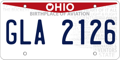 OH license plate GLA2126