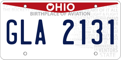 OH license plate GLA2131