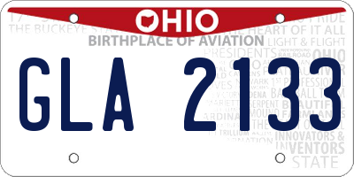OH license plate GLA2133