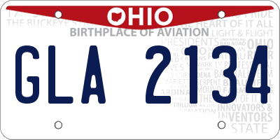 OH license plate GLA2134