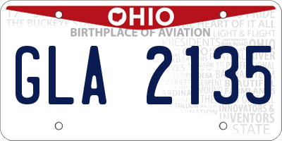 OH license plate GLA2135