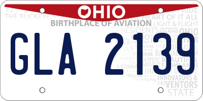 OH license plate GLA2139