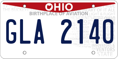 OH license plate GLA2140