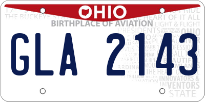 OH license plate GLA2143
