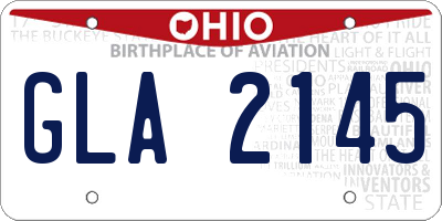 OH license plate GLA2145