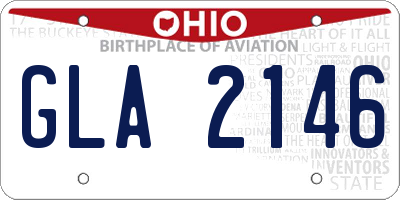 OH license plate GLA2146
