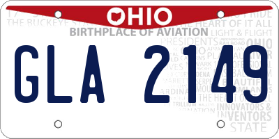 OH license plate GLA2149