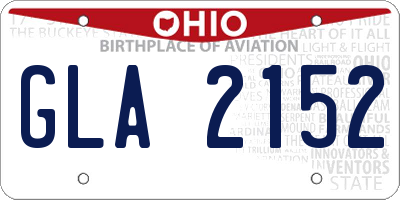 OH license plate GLA2152