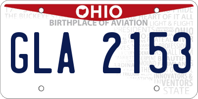 OH license plate GLA2153