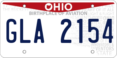 OH license plate GLA2154