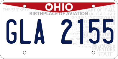 OH license plate GLA2155