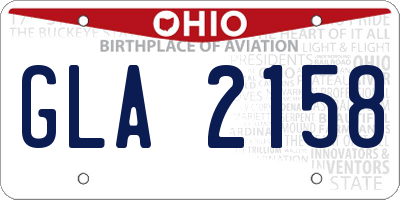OH license plate GLA2158
