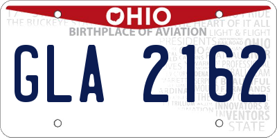 OH license plate GLA2162