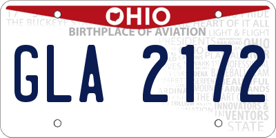 OH license plate GLA2172