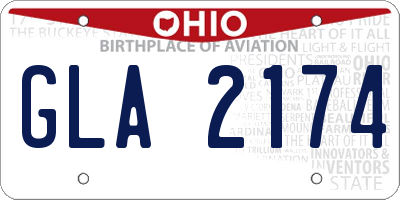 OH license plate GLA2174