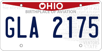 OH license plate GLA2175