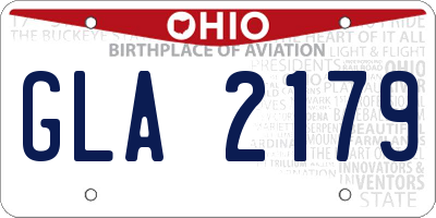 OH license plate GLA2179