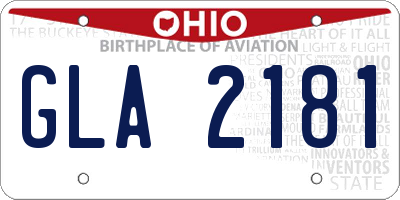 OH license plate GLA2181