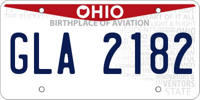 OH license plate GLA2182