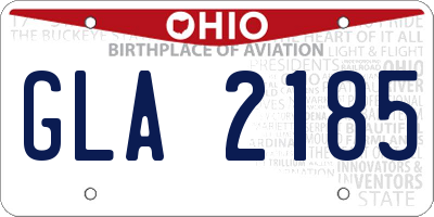 OH license plate GLA2185