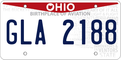 OH license plate GLA2188