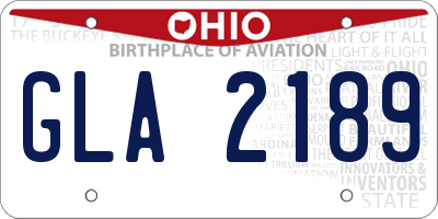 OH license plate GLA2189