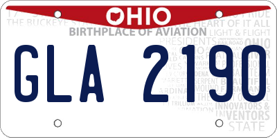 OH license plate GLA2190