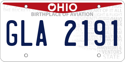 OH license plate GLA2191