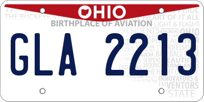 OH license plate GLA2213