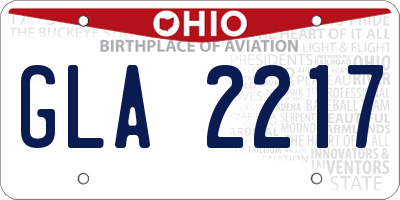 OH license plate GLA2217