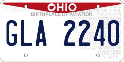OH license plate GLA2240
